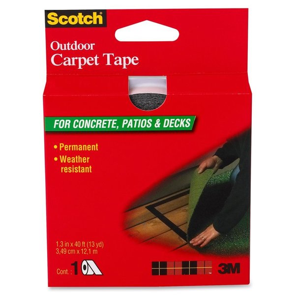 Scotch Carpet Tape, Outdoor, 1.4"x40', 1RL, Clear CT3010